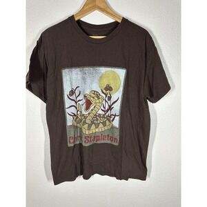 Chris Stapleton Shirt Mens Medium Brown Snake‎ Graphic Band Tee 100% Cotton
